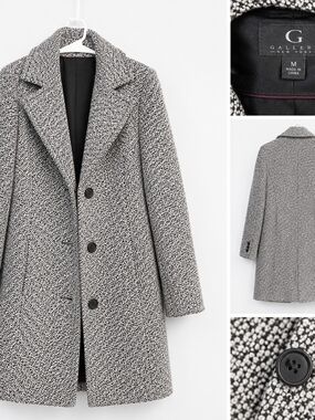 Galleria New York Black & White Tweed Coat
